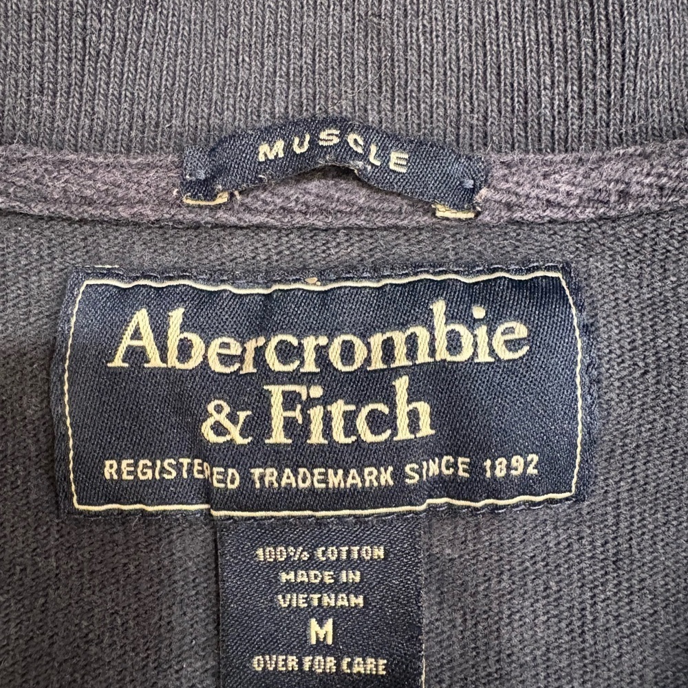 Vintage Abercrombie & Fitch Mens Navy 1/4 Zip Pullover Sweatshirt Y2K - Picture 4 of 8